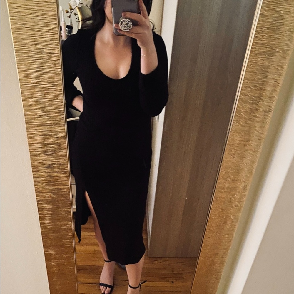 Black long sleeve sweater dress!